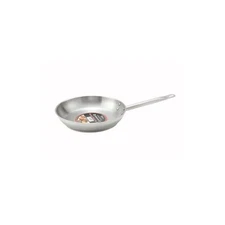 New 14” Winco Stainless Steel Induction Ready Round Fry Pan Aluminum Core Handle