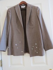 Vintage Designer Valentino Miss V 100%  Virgin Wool BUTTONLESS  Jacket  Size 8