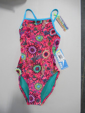 TYR The Finals Dynamite Foil Pink/Blue Swimsuit Size 32/XS