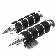 Chrome Spiked 1" Handle Bar Hand Grips For Suzuki Boulevard M109R M50 M90 M95