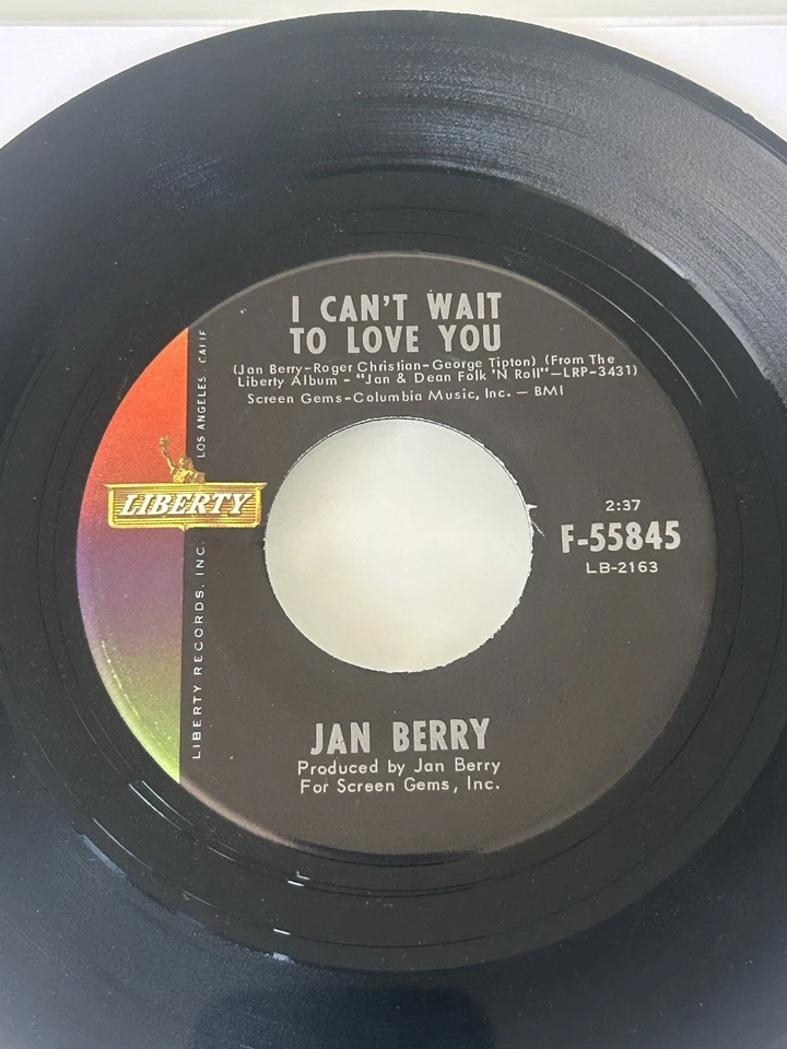 Jan Berry 45 w/Picture Sleeve THE UNIVERSAL COWARD Jan & Dean- Near Mint Sleeve Foto 4 de 4