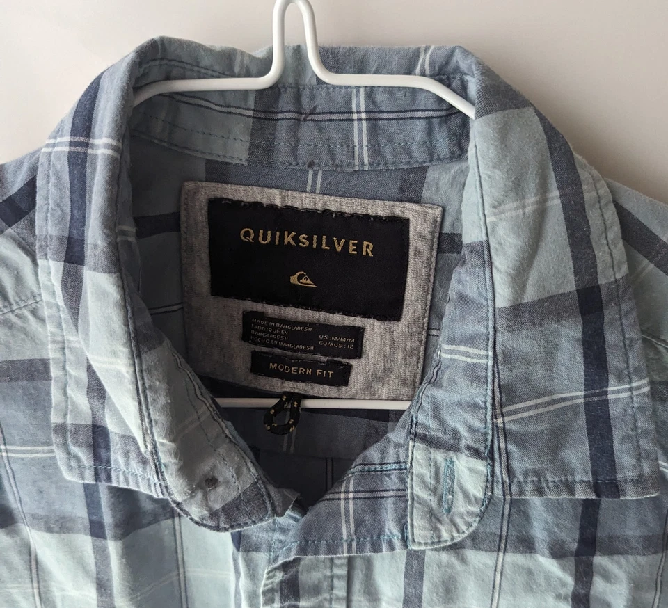 Quicksilver синий чек рубашка размер детей 12 лет б/у - Изображение 2 из 4