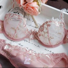 Women Sexy Lace Floral Embroidery Bra Sets Knicker Gorgeous Lingerie 32-42 ABCD