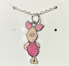 Silver Piglet From Winnie The Pooh Charm Pendant On A Silver Necklace Chain