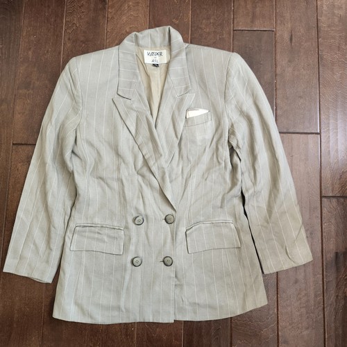 Kasper A.S.L Jacket Women's Blazer Pinstripe Tan - Size 10 - Picture 2 of 19