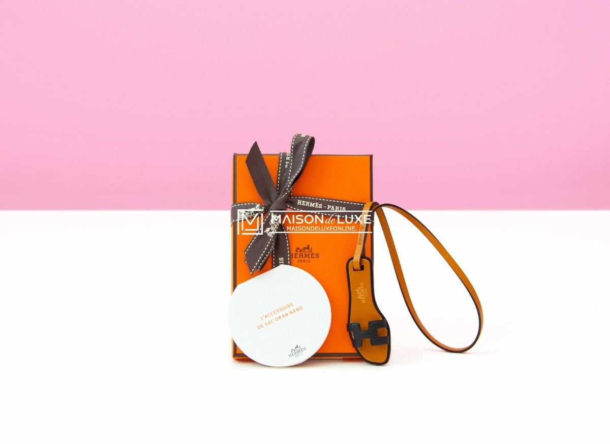 HERMES♪バッグチャーム ≪Oran nano≫ NEW HERMES BLACK ORAN NANO SANDAL MINI BAG CHARM KEYCHAIN