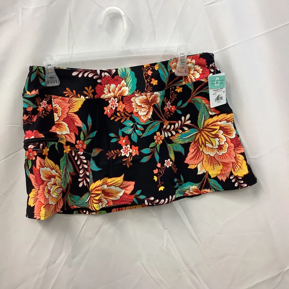 Sunsets Womens Swim Skort Multicolor Floral Elastic Waist Pull On Size Medium - Image 2 of 4