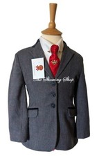 TAGG ELF FIFE GIRLS BLUE TWEED SHOWING JACKET SIZE 28