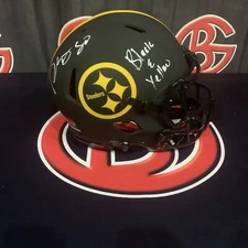 Plaxico Burress Signed AUTO Pittsburgh Steelers Authentic Eclipse Helmet Steiner