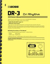 Boss DR-3 Dr. Rhythm Drum Machine OWNERS MANU...