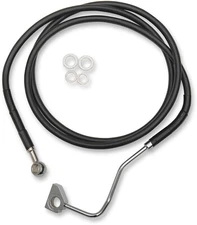 Drag Black Vinyl Stock Length Front Brake Line Kit for Harley 14-15 W/ABS