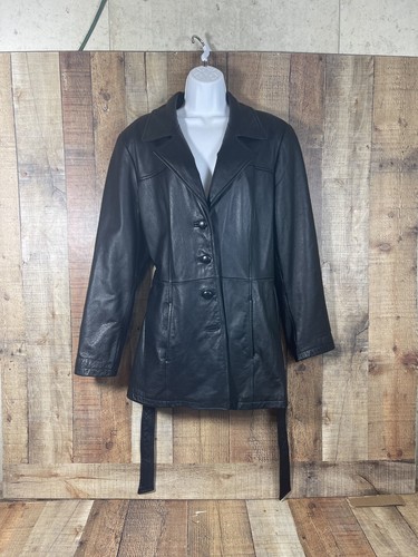 jacqueline ferrar leather trench coat
