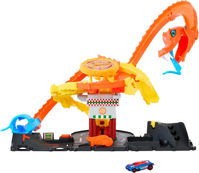 Hot Wheels City Cobra Pizza Shop Rescue Playset Featured in Netflix's Let's Race