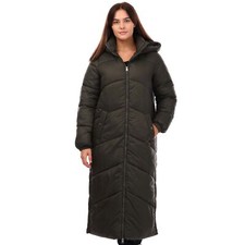 Women's Long Coat Vero Moda Uppsala Quilted Full Zip In Green