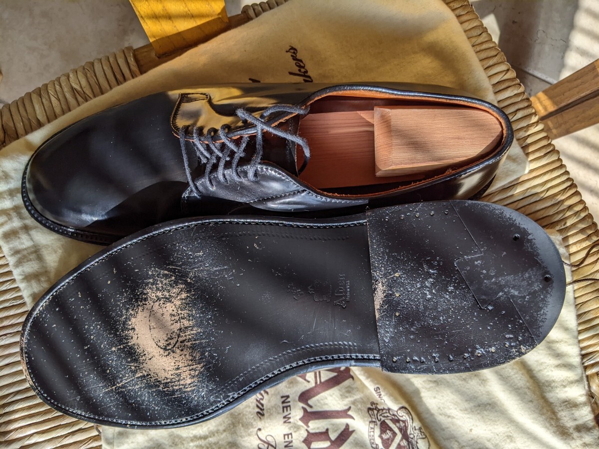 Alden 9901 Plain Toe Blucher Black Shell Cordovan Barrie Alden 9901 Plain Toe Blucher Black Shell Cordovan Barrie