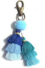 Dream Catcher Keychain for Women - Boho Feather Keychains Yin Yang Tai Chi key c