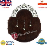 Men's Full Dress Kilt Sporran Brown Rabbit Fur/kilt Sporrans Celtic Cantle Men's Full Dress Kilt Sporran Brown Rabbit Fur/kilt Sporrans Celtic Cantle