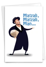 1 Funny Passover Card with Envelope - Matzah Man C3444PAG