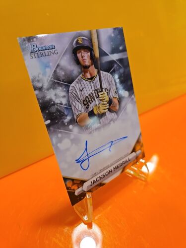 2023 Bowman Sterling Prospect Auto Jackson Merrill #PA-JML San Diego Padres C - Picture 4 of 7