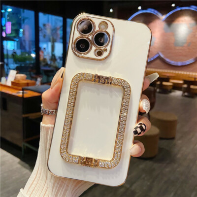 For iPhone 15 Pro Max 14 13 12 11 XS 8 7 6 Bling Shockproof Kickstand Case Cover