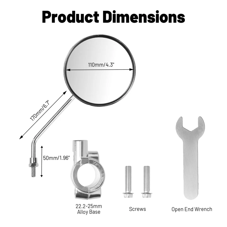 Винтажное велосипедное зеркало - металлические велосипедные зеркала заднего вида для велосипедных рулей - Изображение 3 из 4