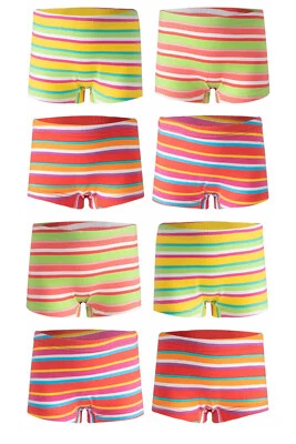 MARKENLOS Mädchen 8er Pack Baumwolle Pants Unterhose Slips Stretch Hipster Streifen Bunt