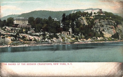The Banks Of The Hudson Cranston's New York Postcard - 第 1/2 張圖片