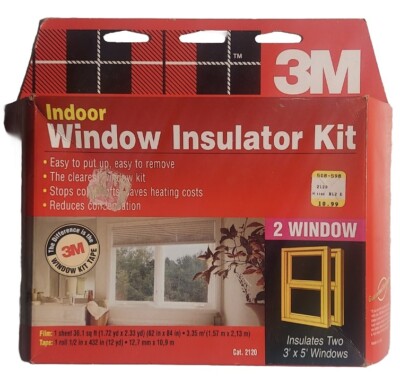 3M Indoor Window Insulator Film Kit 2120 3ft x 5ft Windows 2 Pack 