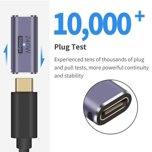 Universal USB4.0 Type-C Female To Female Connector Coupler 240W 40Gbps 8K @60hz - Photo 11 sur 13