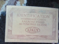 Vintage Advertising - Henry Likly Rochester 1844 - ID Card