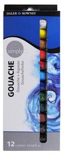 Image of Daler Rowney Simply Gouache Paint Set - 12 x 12ml Tubes