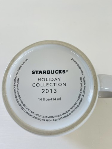 STARBUCKS 2013 Holiday Christmas Collection Souvenir Logo White Coffee Mug 14 oz - Picture 4 of 6