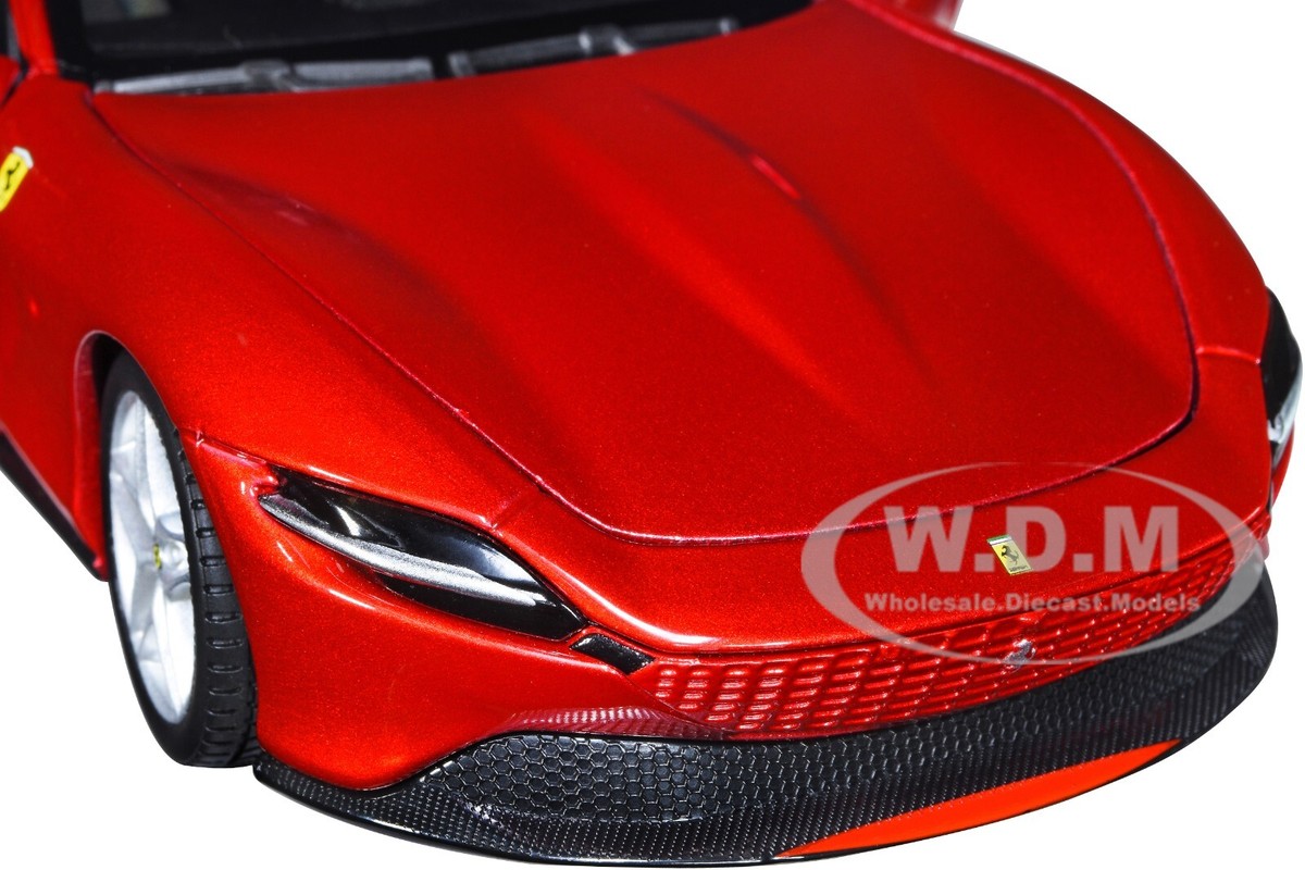 FERRARI ROMA RED METALLIC 1/24 DIECAST MODEL CAR BY BBURAGO