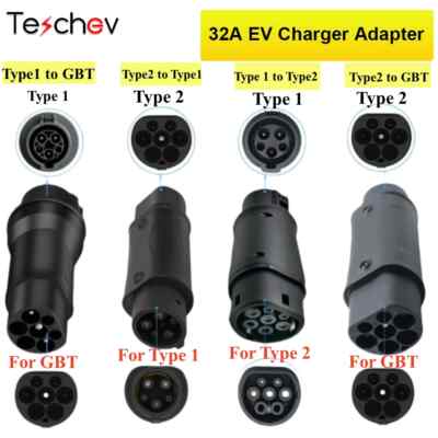 Electric Vehicle Charging Connector Type 2 to Type 1 J1772 EV Adapter Charger