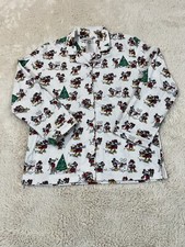 Pottery Barn Teen 100 Flannel Cotton Disney Mickey Mouse Christmas Pajama Top