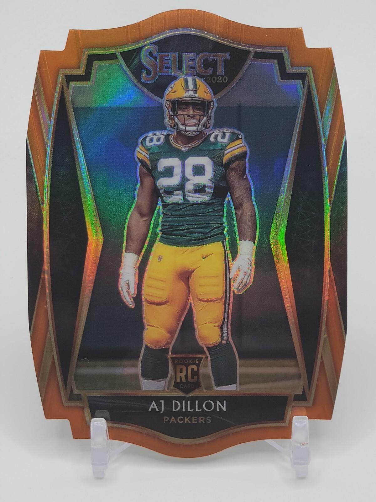 AJ DILLON 2020 Panini Select Premier Level ORANGE PRIZM DIE CUT SP RC #165! HOT!