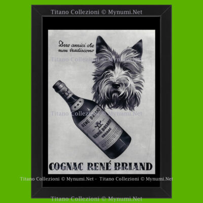 40er Jahre * Original Werbung '' Cognac René Briand, Zwei Freunde, die ich nicht verrate