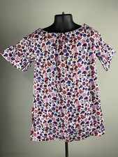 Tea Collection Floral Cotton Lined Shift Dress Bell 3/4 Sleeve Size 5