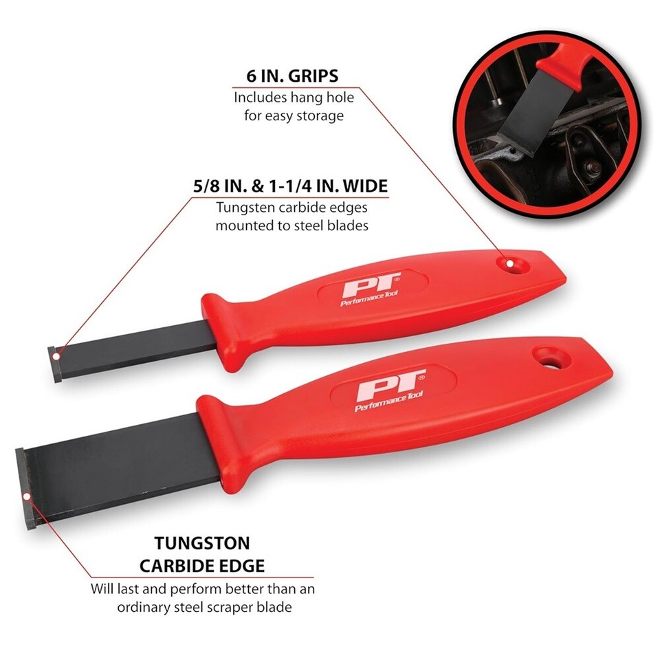 Performance Tool W944 Carbide Gasket Scraper Set (2 Pieces) Efficient