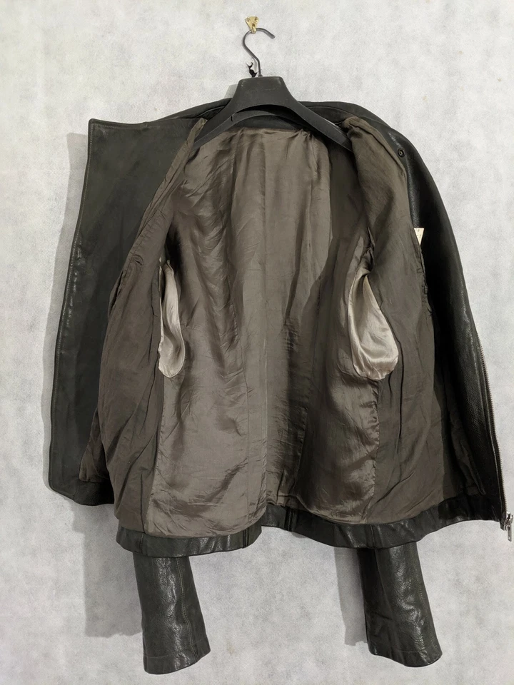 Chaqueta Rick Owens Stooges Archivo Cuero Pesado Temprano Moto Punk Mediana Polvo Foto 4 de 4