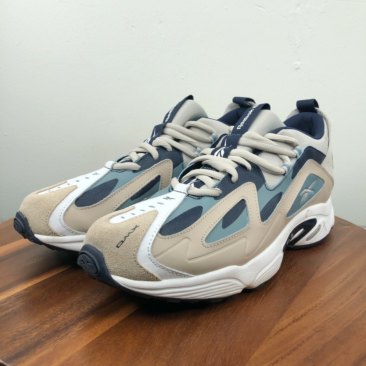 Reebok DMX 1200 Mens 13 Running Shoes Beige Blue Training Reebok DMX 1200 Mens 13 Running Shoes Beige Blue Training