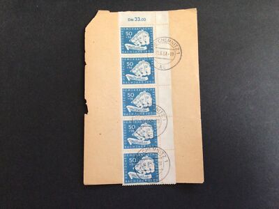 Deutschland Chemnitz 1951 Mehrfachmarken & Stempel auf Postkarte Ref 62926