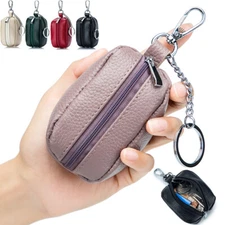 Small Genuine Leather Coin Purse Zipper Pocket Pouch Key Card Change Wallet Lot