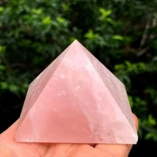 Natural Rose Quartz Pink Crystal Pyramid Healing Gemstones for Reiki Meditation