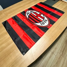 Bandiera striscione raso stemma classico AC Milan - 120 × 70 cm (47,2” × 27,6”)