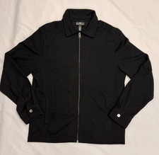 H M Men's Black Utility Jacket Zip Front Long Sleeve Workwear Size M