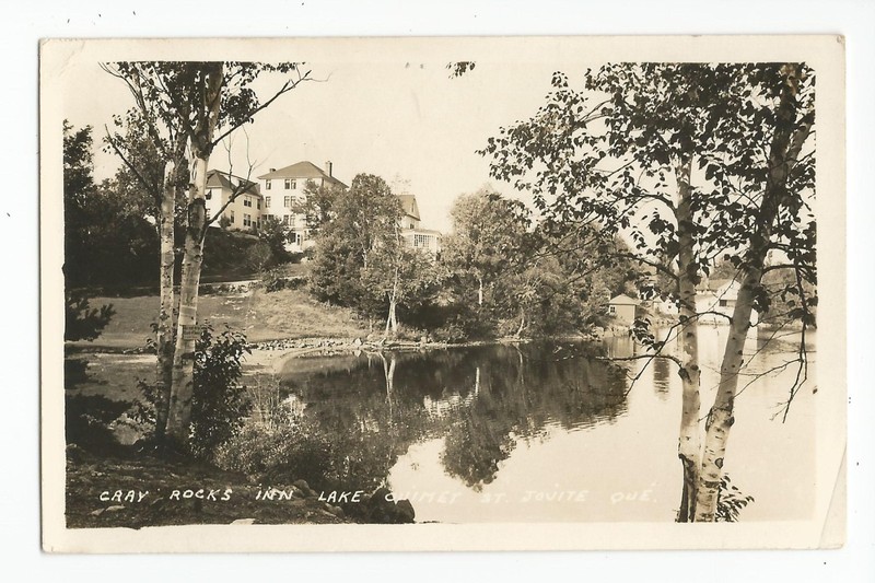 RPPC Postcard: Gray Rocks Inn Lake Ouimet, St. Jovite, Quebec, Canada; pm 1945