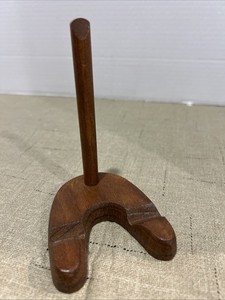 Vintage Wooden Plate Easel Display Holder 5” Grooved Wood