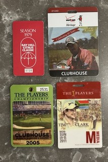 4 PGA TOUR TOURNAMENT BADGES BAY HILL CLASSIC HERITAGE PLAYERS CHAMPIONSHIP