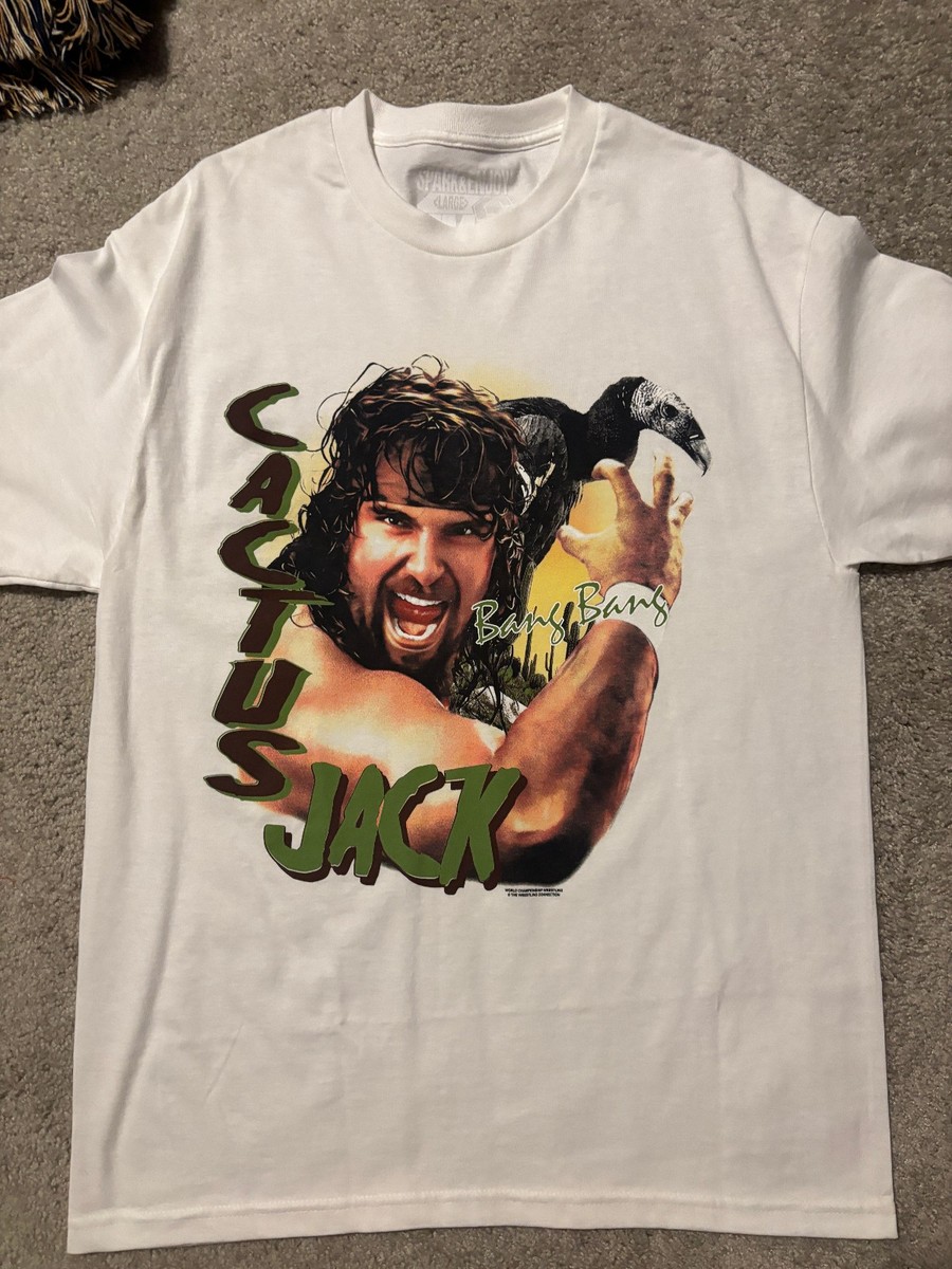 90s IWA ECW WCW WWE WWF Tシャツ　カクタスジャック　白 WCW Cactus Jack Airbrush Shirt Size Large WWE WWF ECW Mankind Mick